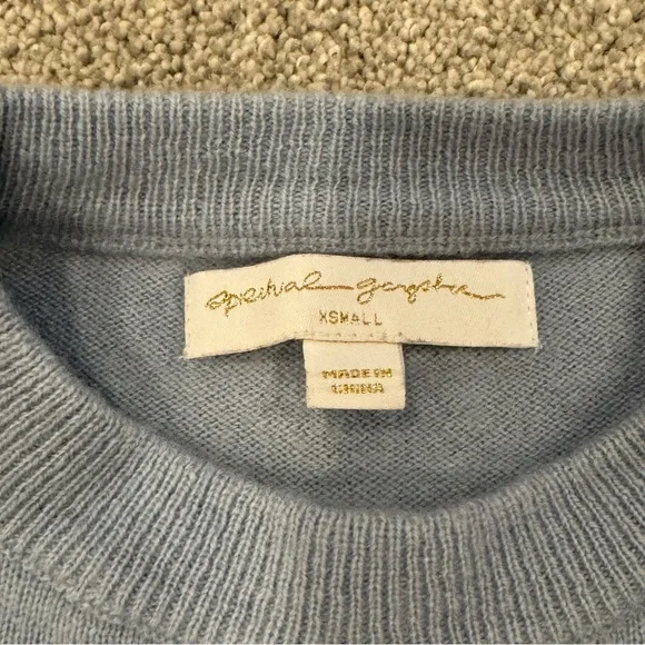 Spiritual Gangster Stripes Blue Block Party Sweater wool cashmere size XS EUC - Picture 6 of 11